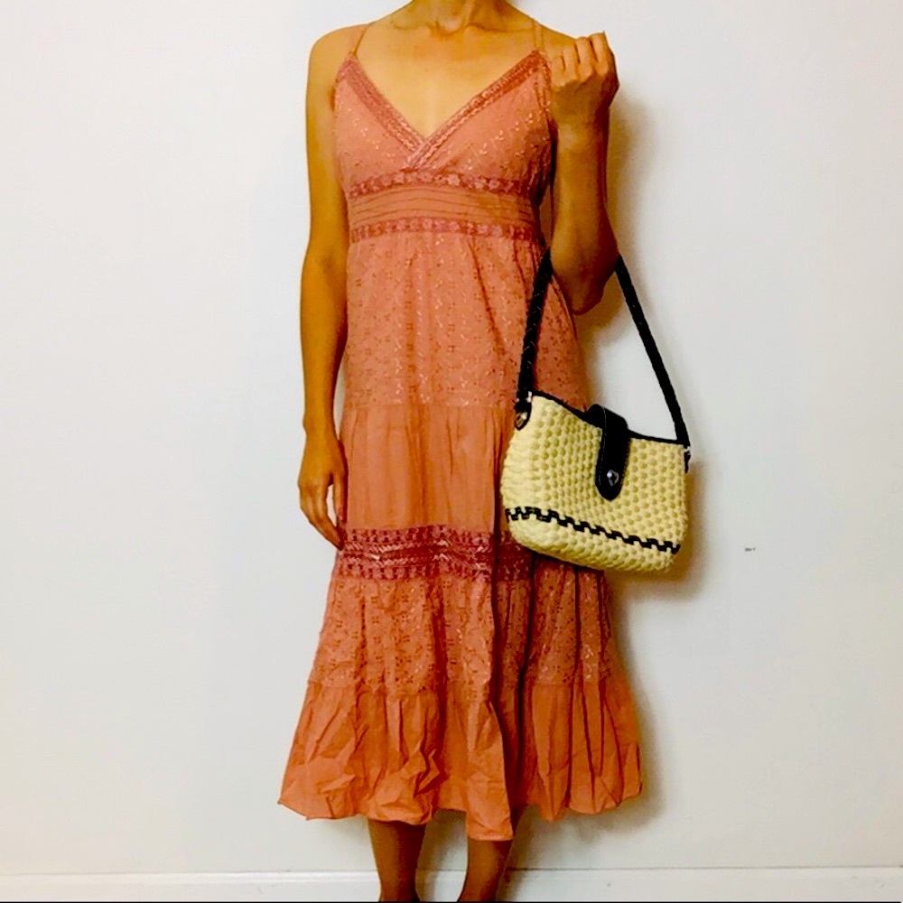 Boho Eyelet cotton dress sz S - Picture 3 of 7